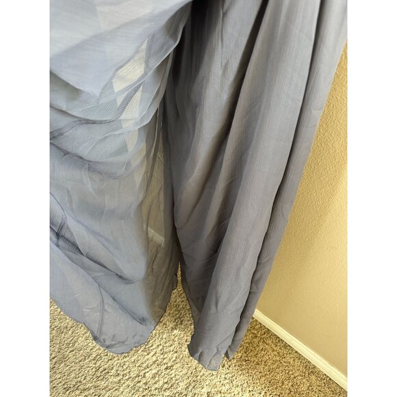 Davids Bridal Womens Strapless A-Line Chiffon Gown Size 16 Gray Formal Dress - Picture 3 of 10